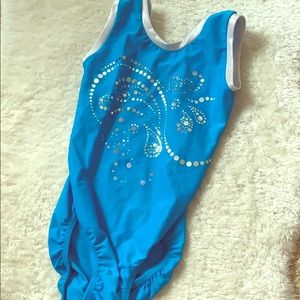 Blue and shiny silver Leotard🦋🌿🦋